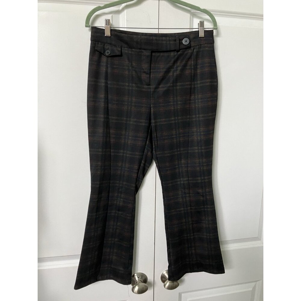 Laundry‎ by Shelli Segal Pants Womens 8 Plaid Bootcut Cropped Fall Transitional